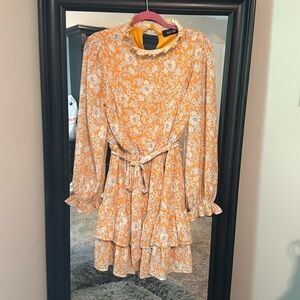Women’s Long-Sleeve, Short floral dress